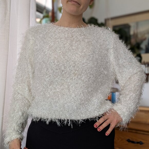 Yarnworks - y2k Fluffy fuzzy shimmer knit sweater - Large - Picture 1 of 3